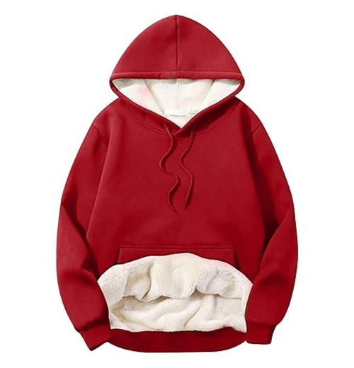 Sherpa Fleece Fabric Winter Hoodies Pullover Heavyweight Men's Thermal Sherpa Lined Hoodie