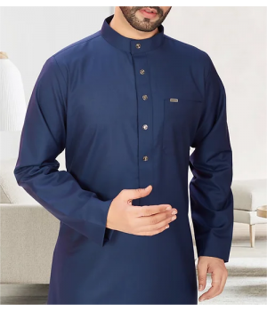 Wholesale Men's Polyester Arabic Dubai Thobe Abaya Long Sleeve Religious Wear Breathable Seamless Plus Size Adults Embossed