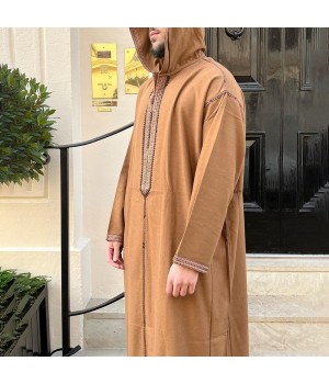 Moroccan Kaftan Men Thobe Robe with Pockets High Quality Arabic Custom Islamic Clothing Dubai Wholesale Muslim Men Thobe