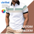 Men's Short-Sleeved Lapel Color Matching Print Pattern Fashionable For Outdoor Sports Polo Shirt