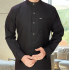 Men's V-Neck Long Sleeves Linen Kaftan Thobe Plus Size Arabic Prayer Eid Clothes Night Gown Shirt Loungewear for Eid & Prayer