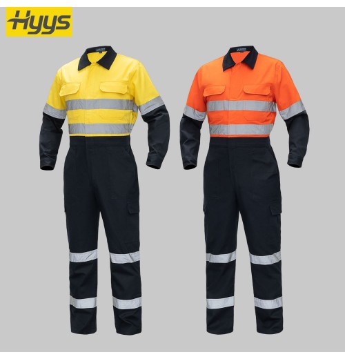 Factory Supply High Visibility Work Clothes men Construction Roadway Worker Coveralls Reflective Strips Overalls Workshop