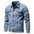 Customizable High-Model 100% Cotton Mens Vintage Plain-Washed Denim Jacket with Logo Decoration