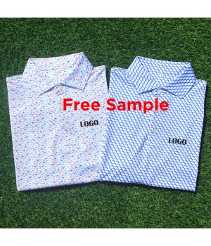 2025 Top Ranking Custom Logo Pattern All Over Sublimation Printing Polyester Stretch Quick Dry Knitted polo t shirts for men