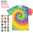 Custom tie dye sublimation printing t shirts polyester thin cheap colorful tshirts custom mens tye dye t-shirts