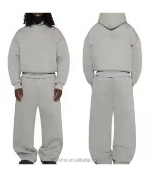 Custom 100% Cotton Blank Heavyweight Baggy Fleece Tracksuit Jogging Suit Hoodie And Sweatpants Sets Men Sweatsuits