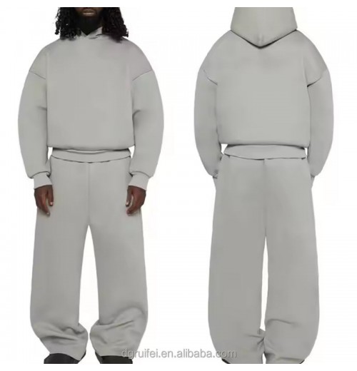 Custom 100% Cotton Blank Heavyweight Baggy Fleece Tracksuit Jogging Suit Hoodie And Sweatpants Sets Men Sweatsuits