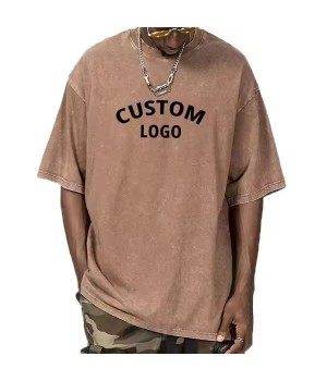 Custom Logo Tee Vintage Blank Plain T-shirt Cotton Stone oversized Washed Tshirt Printing embroidery Men Acid Washed T Shirt