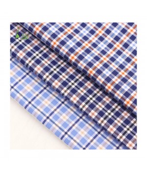 Stock Plaid Shirting Fabrics Woven 40%Polyester 30%Cotton 30%Viscose Poplin Fabric For Men's Garments And Shirts