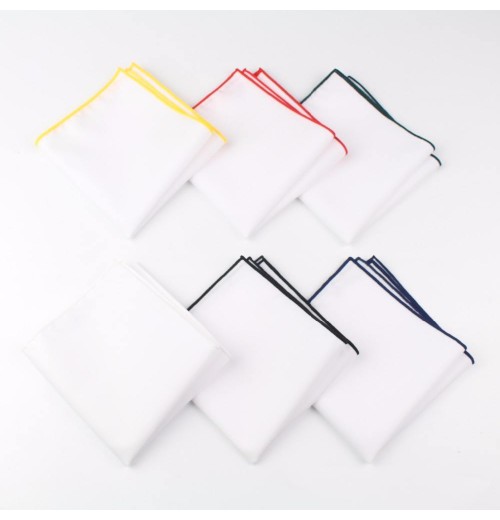 Men's Sunny Style Cotton Handkerchief White Pocket Square Colorful Brink Hankies Towel Casual 23*23cm