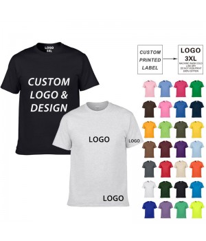 Cotton Tshirt For Men Clothes T-shirts Custom Print T Shirt For Men Short Sleeve White Blank Adults Custom T Shirt Tshirt